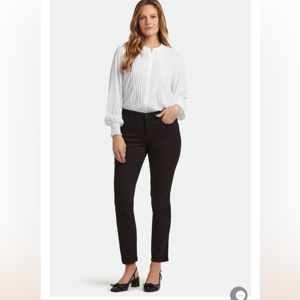 *NYDJ Sheri Slim Black Lift X Tuck Technology Size 4 Denim Jeans #PW